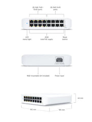 New Ubiquiti USW-LITE-16-POE UniFi 16-Port Gigabit Switch with PoE+