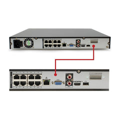 New IC Realtime 8-Channel NVR with 8-Port PoE Recorder ICR-NVR-MX08POE