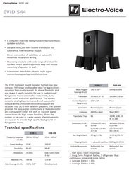 New Electro-Voice EVID-S44 Surface Speaker System Wall-Mount BGM Kit
