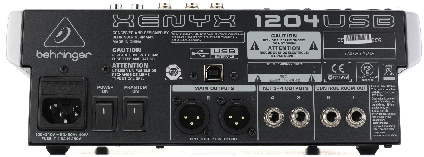 New Behringer XENYX 1204USB 12-Input Mixer with USB Audio Interface & FX Send