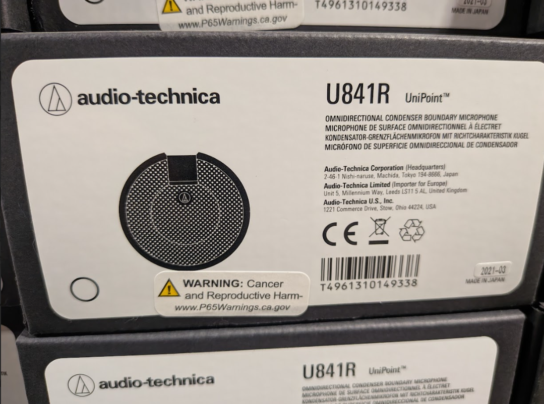 NEW - Audio-Technica U841R Omnidirectional Condenser Boundary Microphone - Black