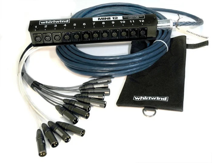 New Whirlwind MS-12-M-NR-025 25' 12-Ch Mini XLR Audio Snake