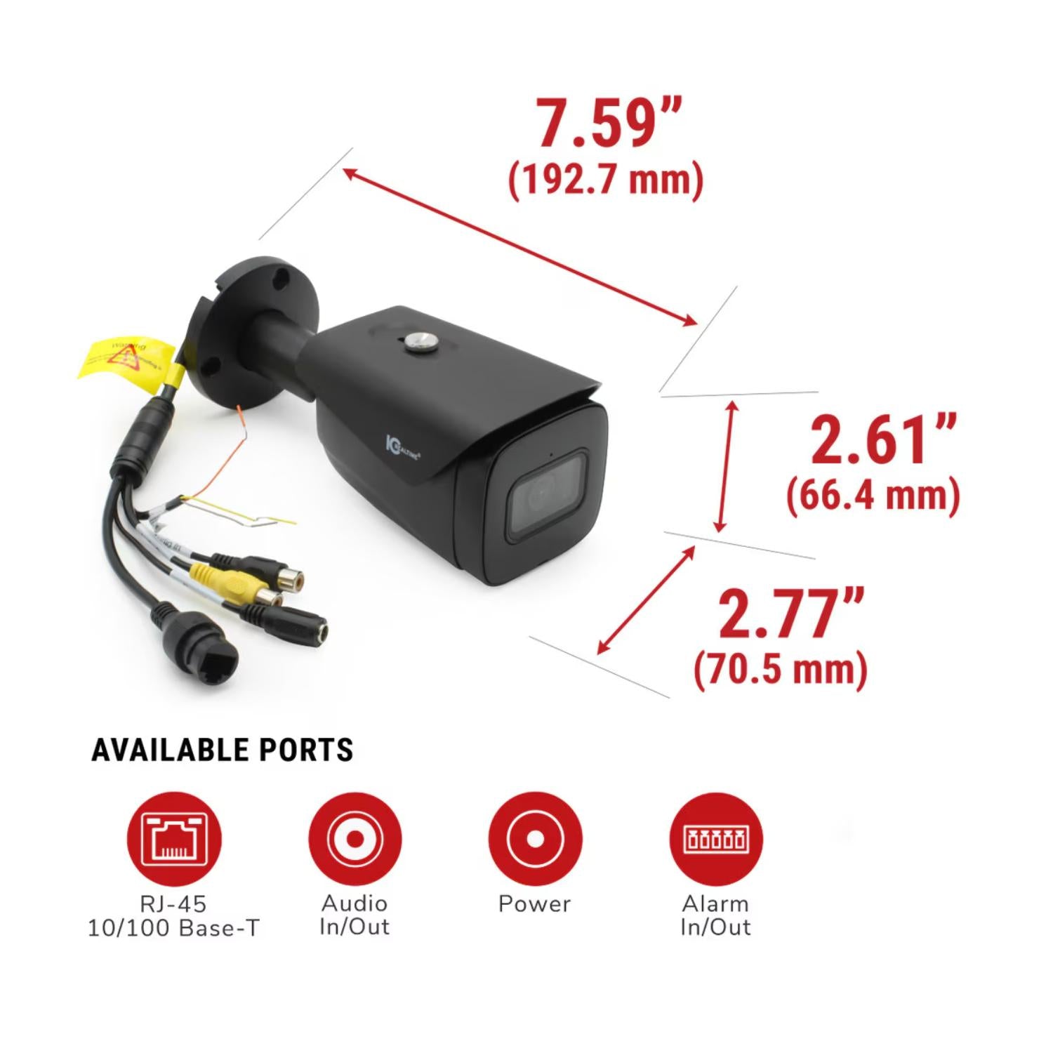 New IC Realtime IPEL-B80F-IRB3 8MP IP Bullet Camera 2.8mm Lens IR Night Vision